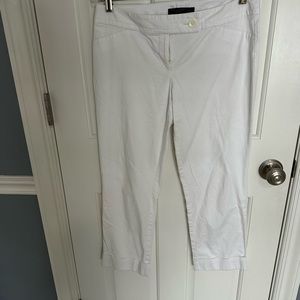 New York and Company white size 4 cropped cuffed pants